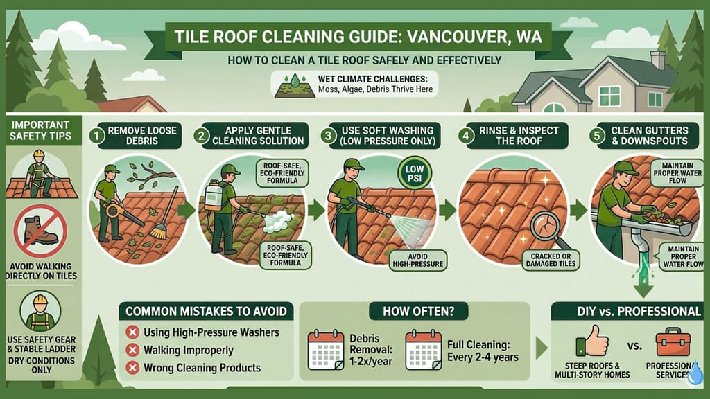 How to Clean a Tile Roof Safely and Effectively in Vancouver, WA 36 How to Clean a Tile Roof Safely and Effectively in Vancouver, WA
