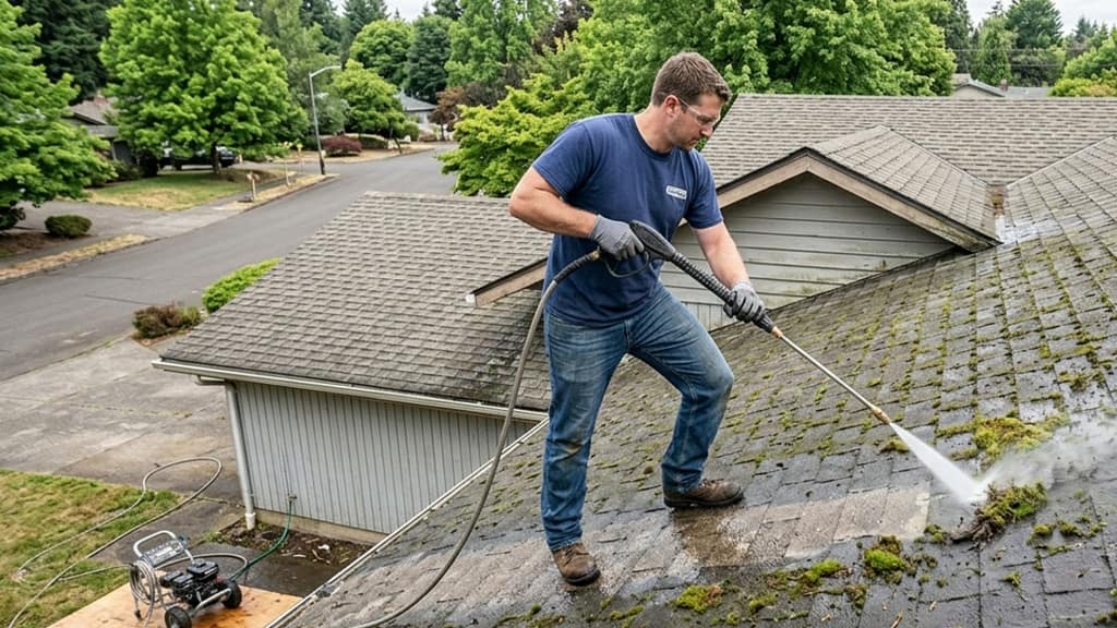 Pressure Washing Mistakes Homeowners Should Avoid 2 Washing the Roof with High Pressure