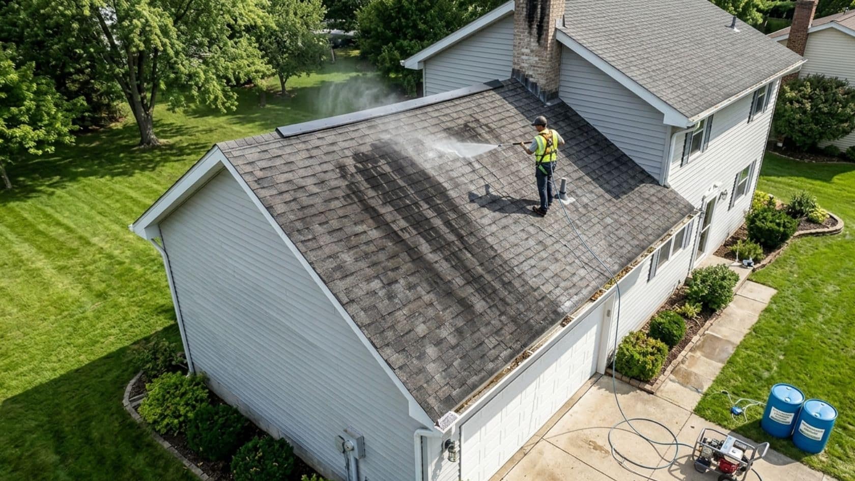 soft washing Roof Shingles