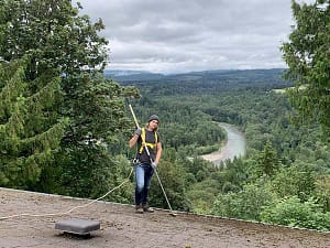 Commercial Roof Cleaning 2 roof cleaning employee
