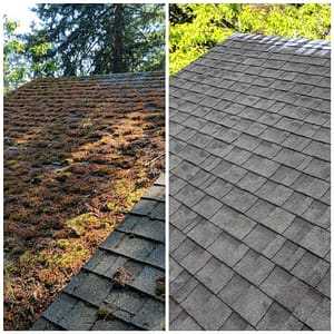 Roof Cleaning Services 13 Forcewashing - Roof Cleaning Before and After Photo - Roof Cleaners in Vancouver WA